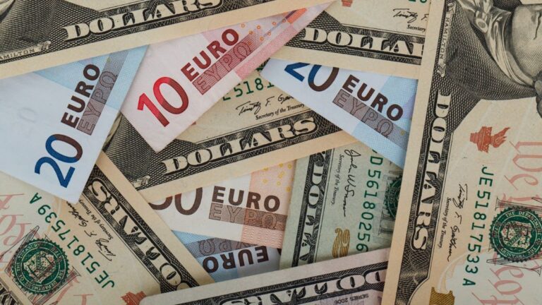 US dollars and euros representing cross-border investing